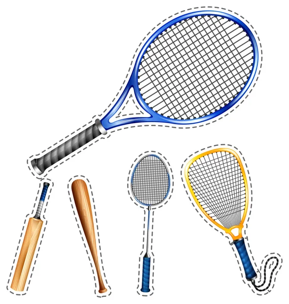 Sticker ensemble d'équipements sportifs — Image vectorielle