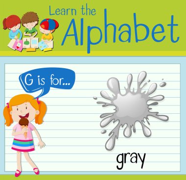 Flashcard G için gri harftir