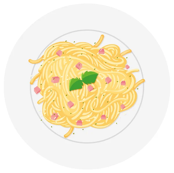 Спагетти на тарелке — стоковый вектор