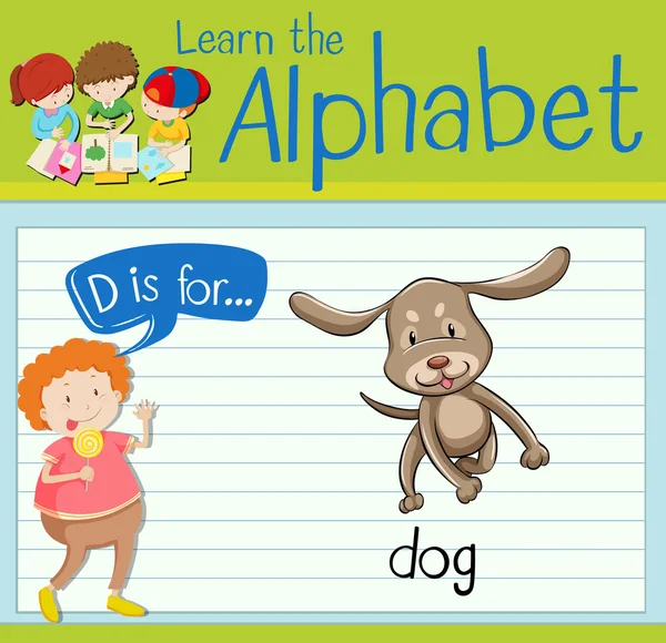 Flashcard D köpek için harftir
