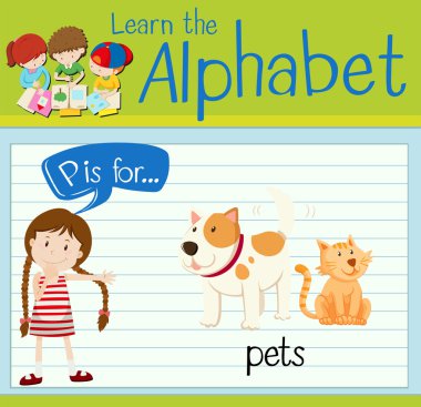 Flashcard P için pets harftir