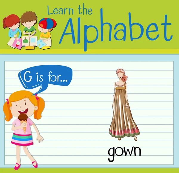 Flashcard G elbise için harftir
