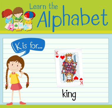 Flashcard harf K için kraldır