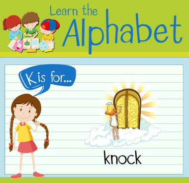 Knock için flashcard alfabe K olduğunu