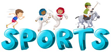 Spor yapan insanlarla etiket tasarımı
