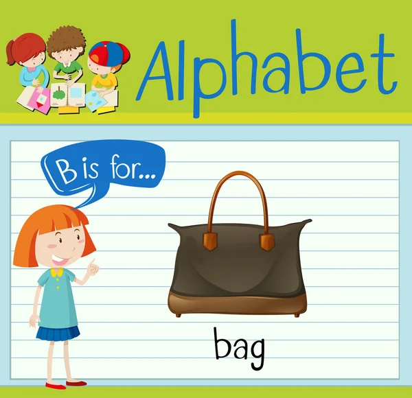 Flashcard lettre B est pour sac — Image vectorielle