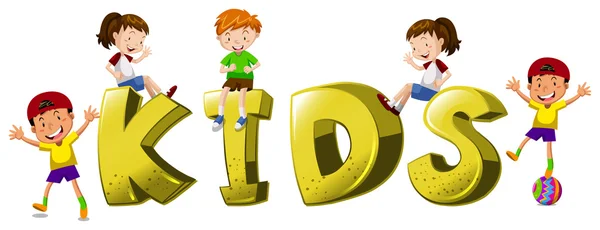 Lettertype ontwerp met woord kinderen — Stockvector