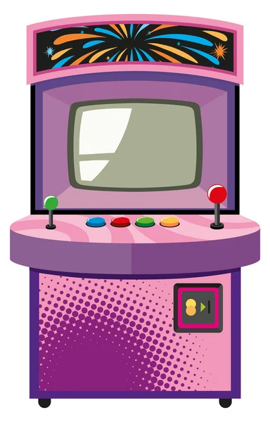 Arcade spel maskin i lila ruta — Stock vektor