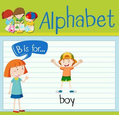 Flashcard mektup B için çocuktur