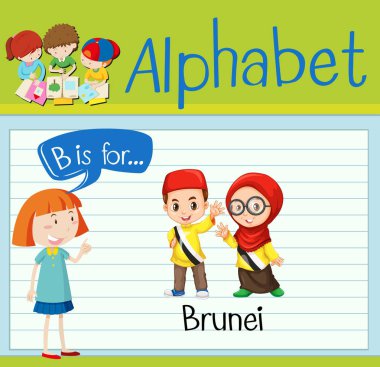 Flashcard alfabe B Brunei için olduğunu