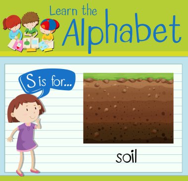 Flashcard Harf S için topraktır