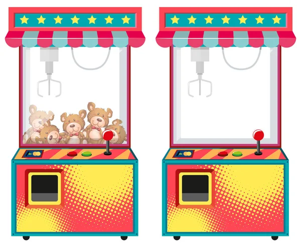 Macchine da gioco arcade con bambole — Vettoriale Stock