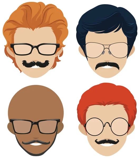 Hommes et styles de moustache — Image vectorielle