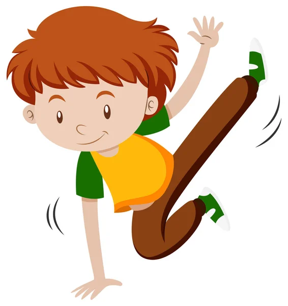 Μικρό αγόρι κάνει breakdancing — Διανυσματικό Αρχείο