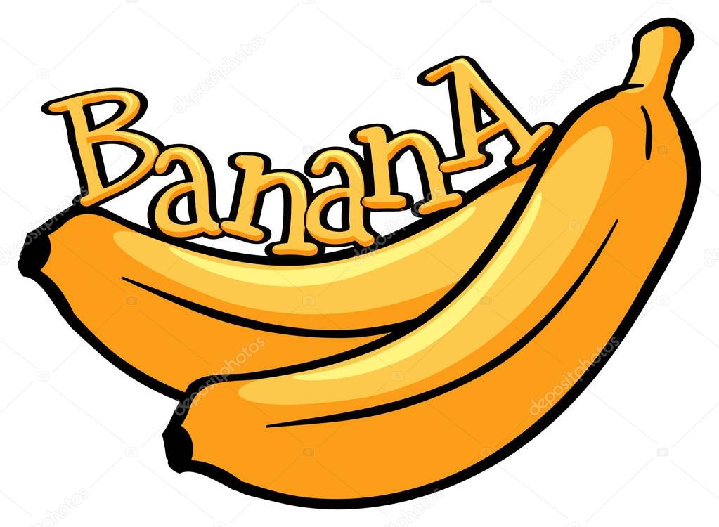 Font design with word banana