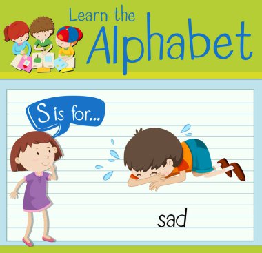 Flashcard harfidir için S üzücü