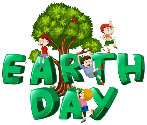 Font design with word earth day — Stock Vector