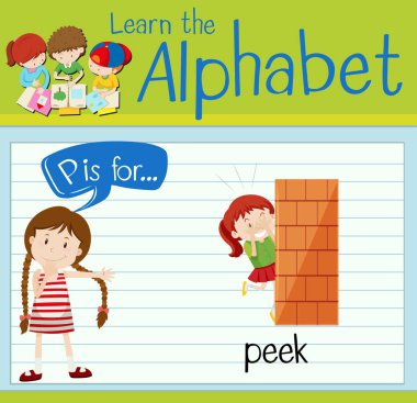 Flashcard P peek için harftir