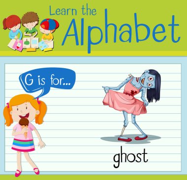 Flashcard harf G hayalet için mi