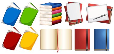Farklı renk kapaklı kitaplar