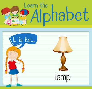 Flashcard harf L lamba için vardır
