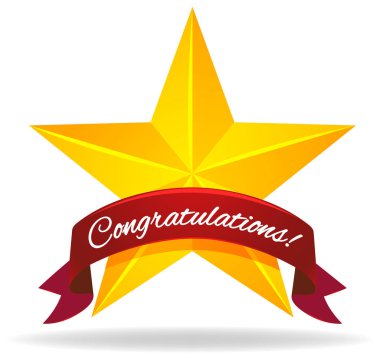 Yıldız ve şerit etiket tasarımı