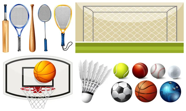 Sportovní zařízení a různé cíle — Stockový vektor