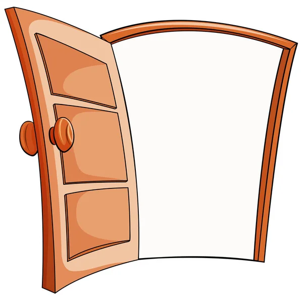 Puerta de madera sobre fondo blanco — Vector de stock