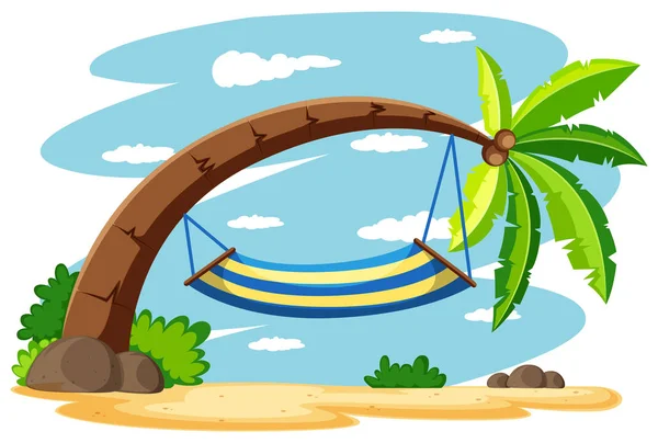 Hangmat op de kokospalm — Stockvector