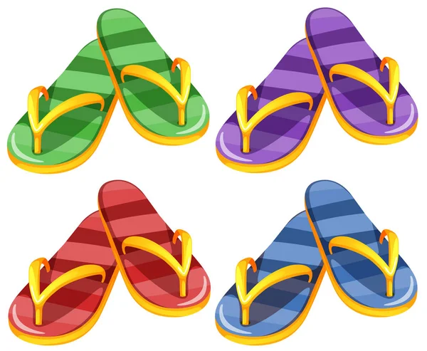 Sandali in quattro colori diversi — Vettoriale Stock