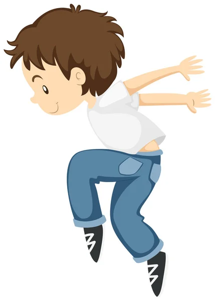 Little boy doing breakdancing alone — Stock Vector