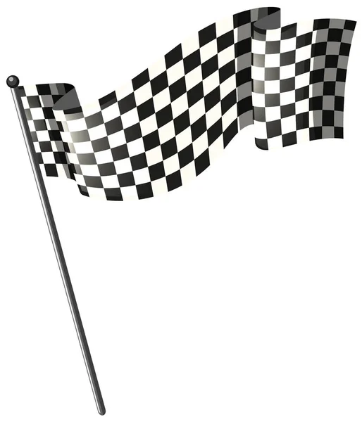 Rennflagge auf schwarzer Stange — Stockvektor