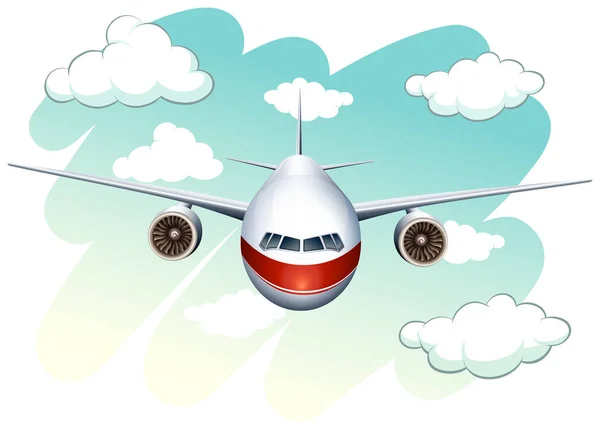 Aeroplane flying in the sky — Stock Vector