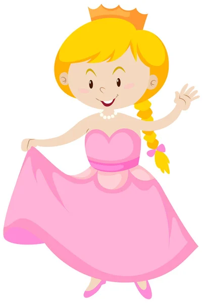 Chica vestida como princesa — Vector de stock