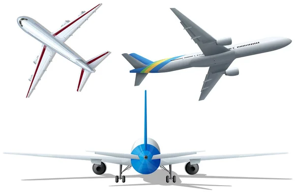Verschiedene Winkel der Flugzeuge — Stockvektor