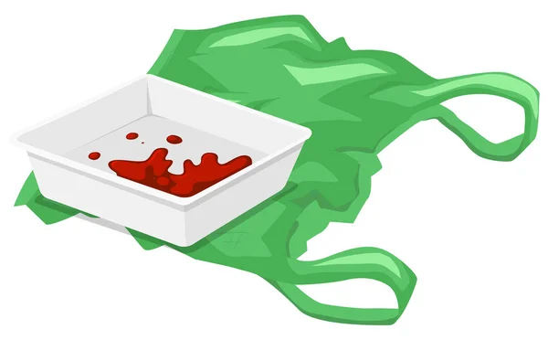 Reste de nourriture et sac en plastique — Image vectorielle