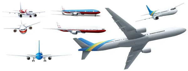 Olika design av flygplan — Stock vektor