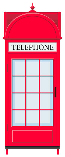Telephone booth in red