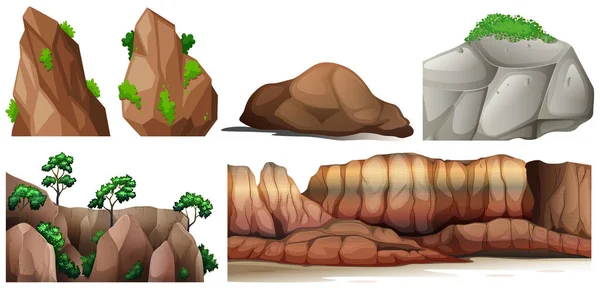 自然场景与岩石和峡谷 — 图库矢量图片