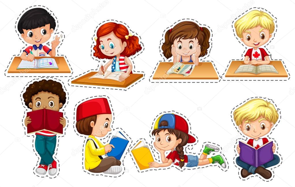 Ragazzi Che Leggono Libri Clipart Festhonoonrato Cf