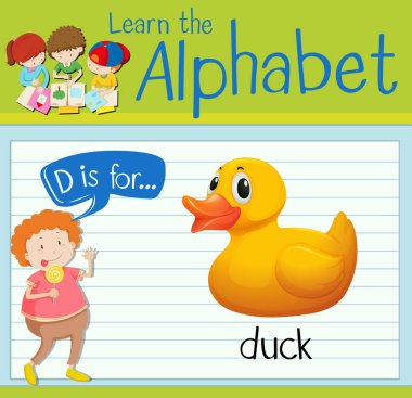 ördek için flashcard mektup d olduğunu