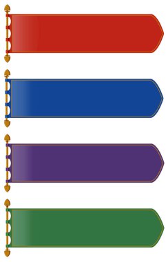 Birçok renkte bayrakların Ortaçağ tarzı