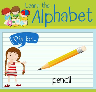 Flashcard P için kalem harftir