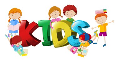 Erkek ve kız arka planda ile Word tasarım