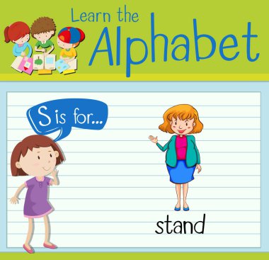 Flashcard S için stand harftir