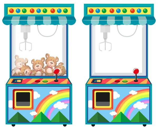 Arcade juego de máquina con muñecas — Vector de stock