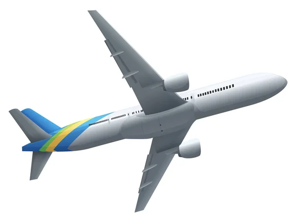 Egyetlen repülőgép fehér háttér — Stock Vector