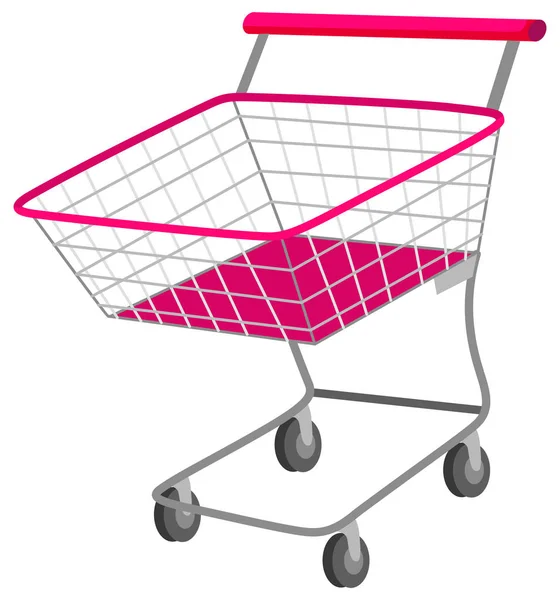 Single shopping cart with wheels — Stock Vector