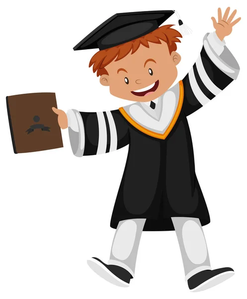 Man in black graduation gown — Stock Vector