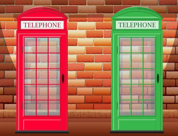 大街上的两个电话亭 — 图库矢量图片